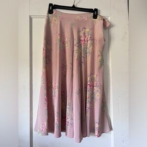 100% silk vintage Ralph Lauren floral skirt sz 6